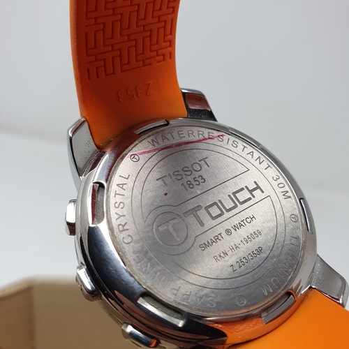 TISSOT T-Touch II Watch Orologio Uomo Cassa In Titanio Arancio Pieghevole - Foto 4 di 5