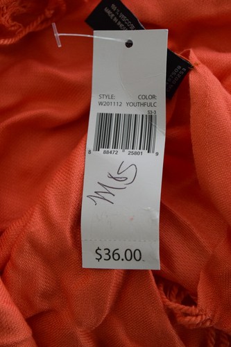 JONES NEW YORK Womens SATIN WRAP YOUTHFUL CORAL VISCOSE Scarf - Picture 2 of 9