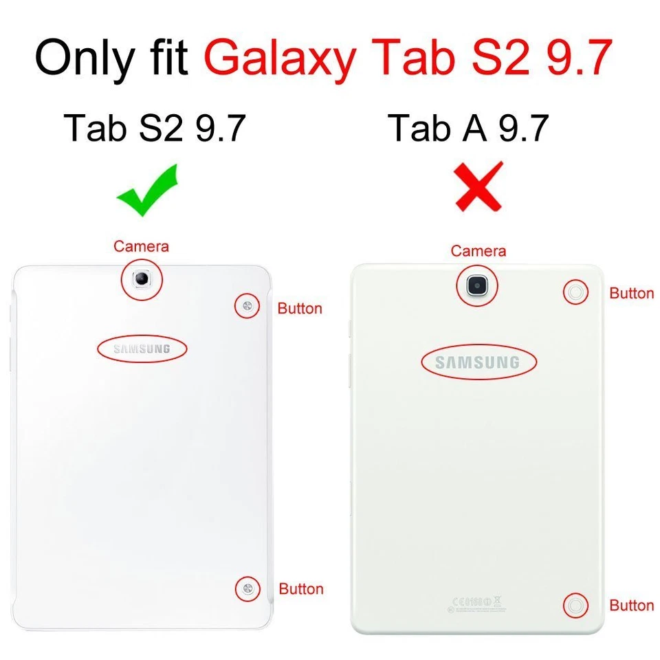 Slim Shell Case Stand Cover for Samsung Galaxy Tab S2 9.7 Tablet SM-T810/815/817 - Image 2 of 4