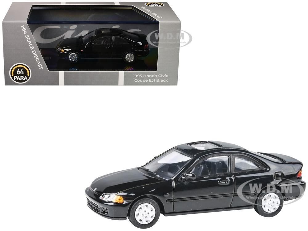 1995 Honda Civic EJ1 Coupe Black 1/64 Diecast Model Car by Paragon PA-55761