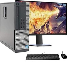 Dell PC Desktop Computer Intel i5 8GB 256GB SSD 22" LCD DVD WIFI Windows 10 Pro
