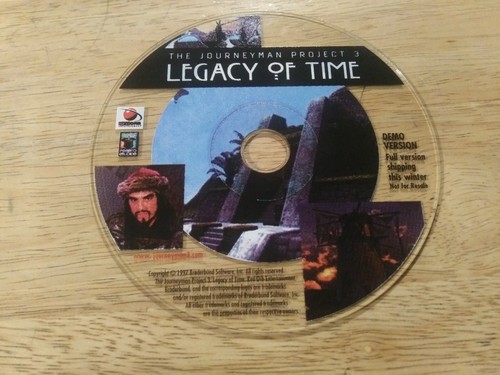 Journeyman Project 3 Legacy of Time versione demo PC computer gioco mini disco RARO - Foto 1 di 2