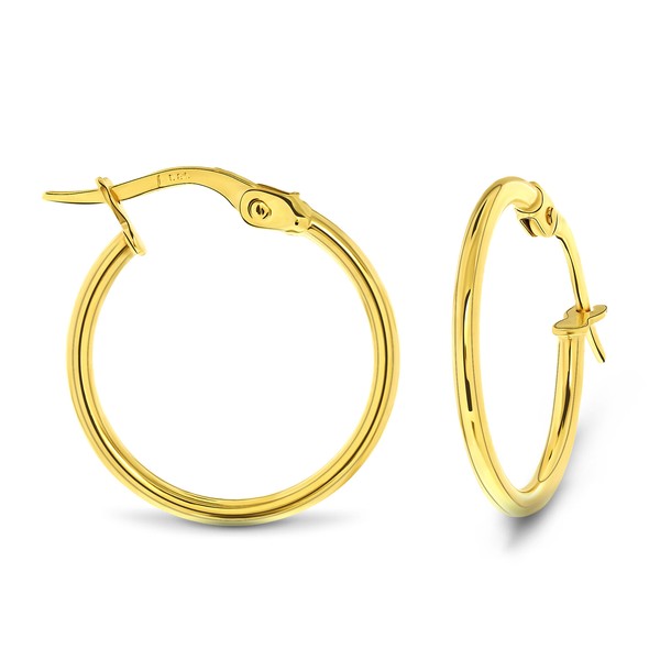 Miore - Ohrringe - Klassische GläNzende Creolen Aus Gelbgold 14 Karat 585 Gold-image