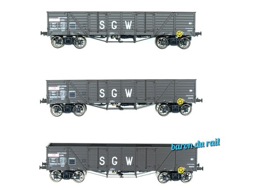 Set de 3 wagons TP Tombereau | REE Modèles WB854 | HO