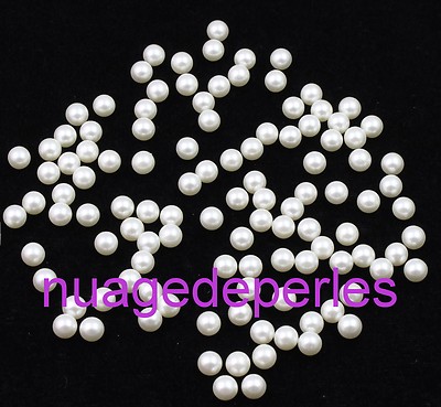 Lot De 190 Perles Ronde Sans Trou Blanc Nacré 3mm - Pour Bijoux, Scrapbooking, DIY