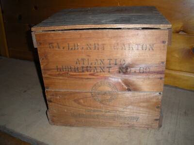 ヴィンテージ　コンテナ Vintage Wooden ATLANTIC REFINING Company Grease Shipping Box