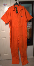 Natural Uniforms Orange Coverall One PieceMen's Jumpsuit Short Sleeved New 3X