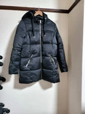 Womans F+F Smartpak Black Puffer Coat Size 14