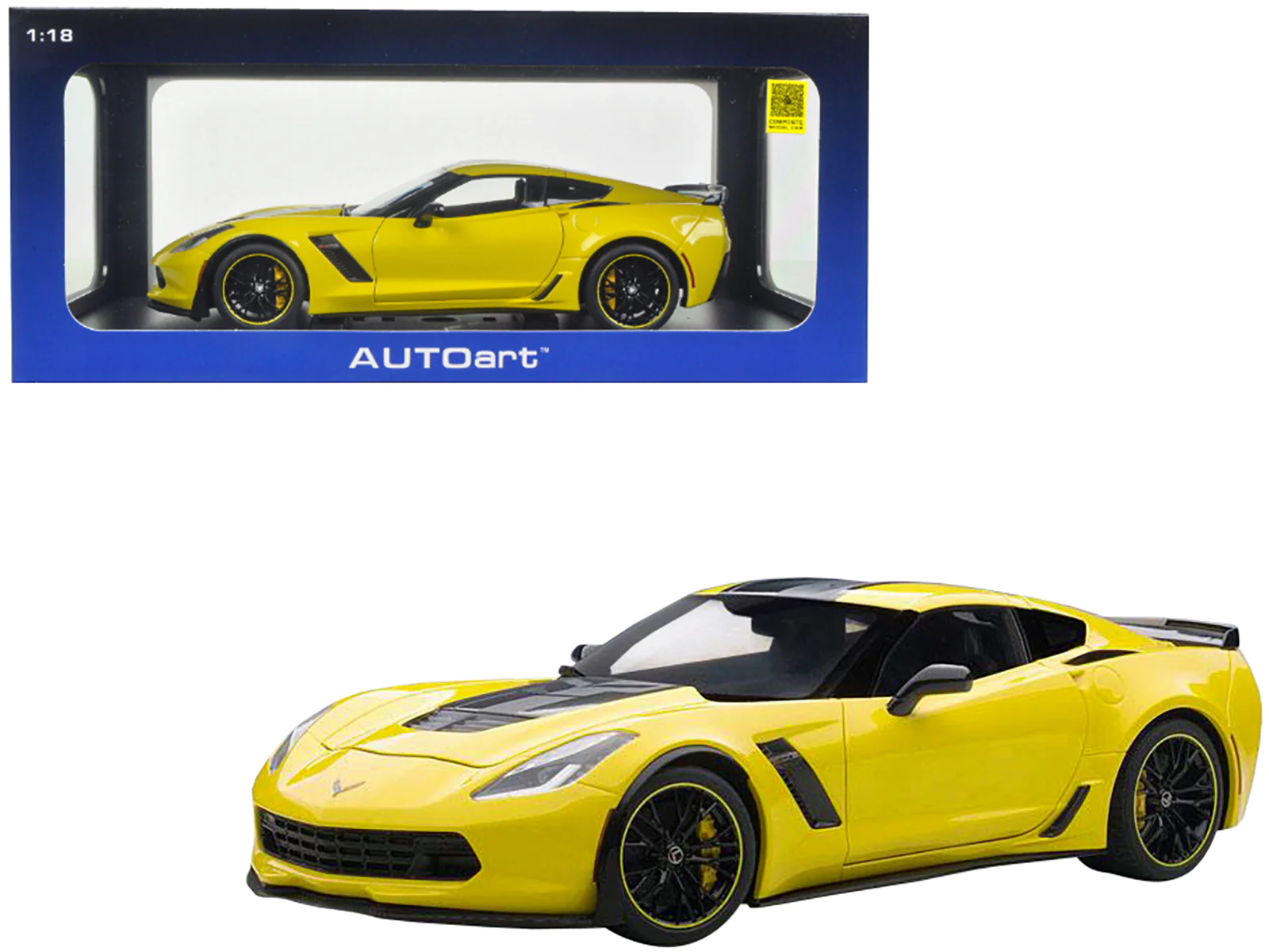 2016 Chevrolet Corvette C7 Z06 C7R Edition Corvette Racing Yellow 1/18 Model Car