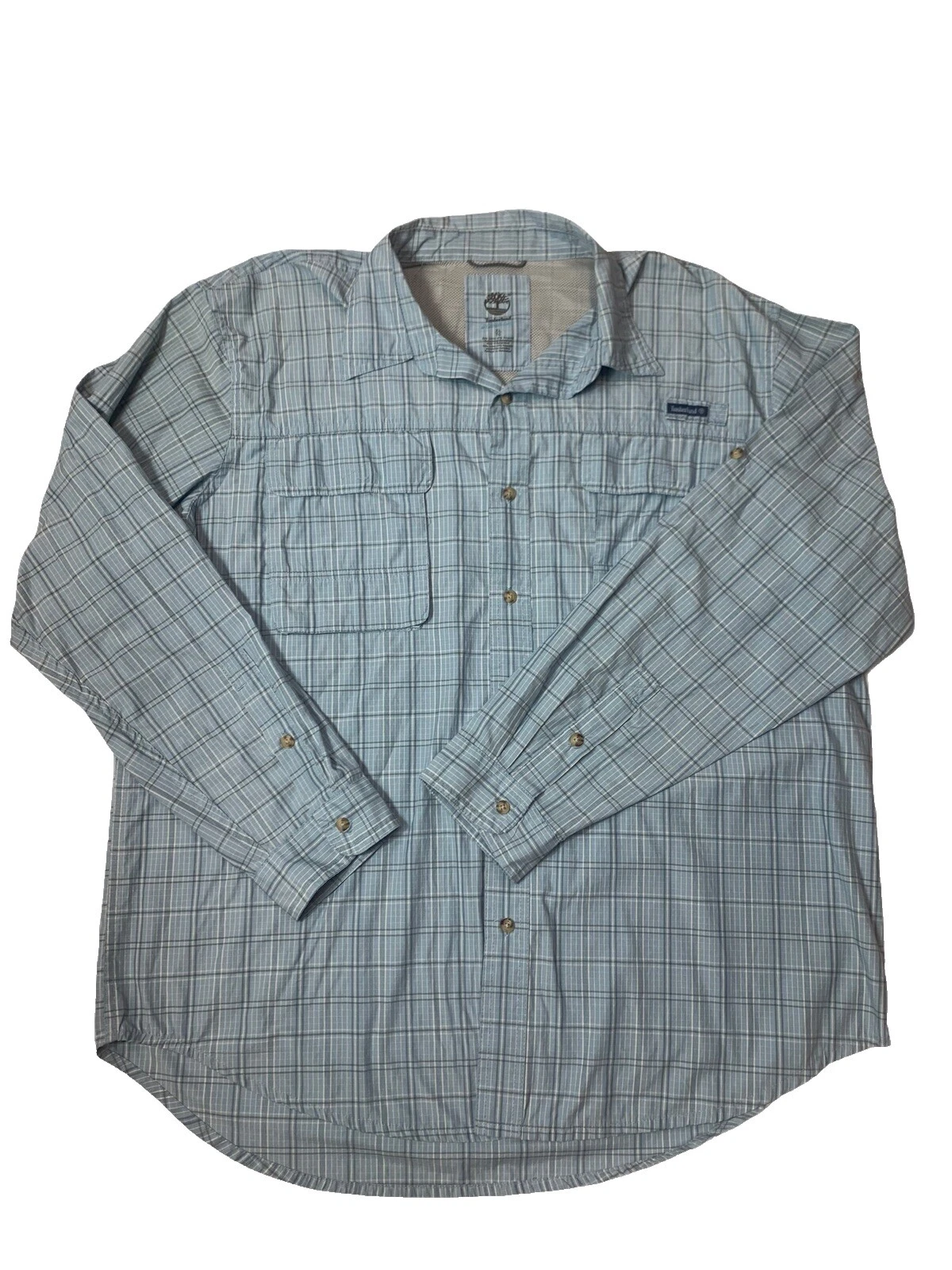 Camisas masculinas casuais de poliéster com botões Timberland