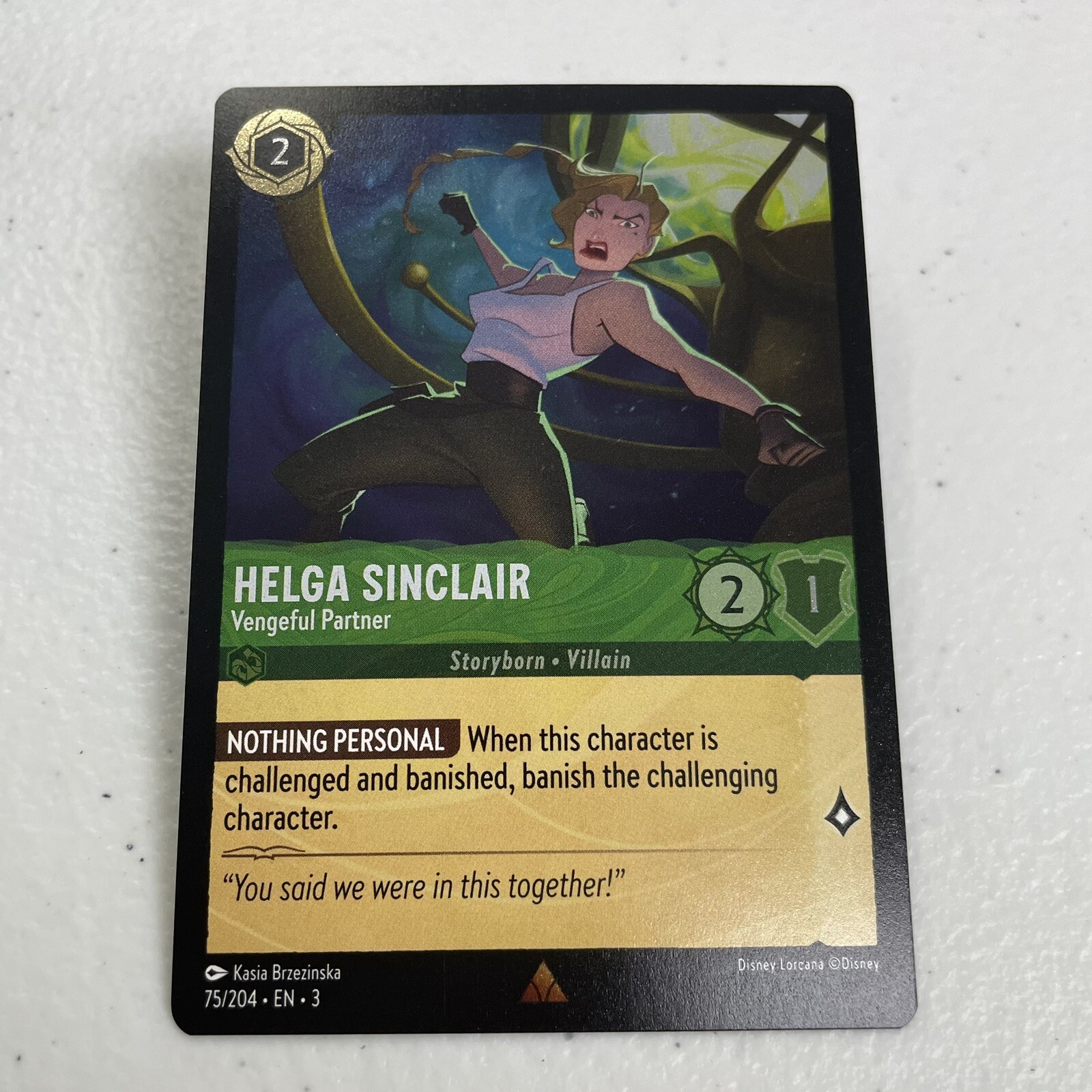 Helga Sinclair Vengeful Partner Foil 75/204 Near Mint Into the Inklands Lorcana