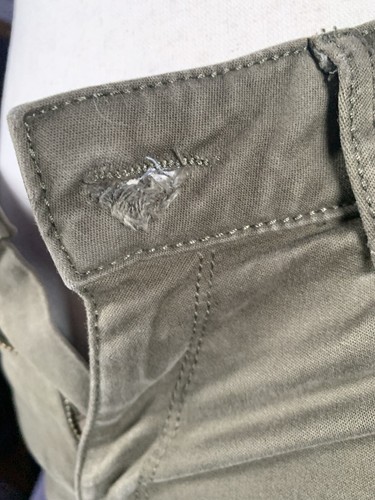 Jeans donna DL 1961 denim scamosciato elasticizzato "Margeux" verde oliva, taglia 27" - Foto 9 di 9