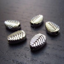 Leaf Beads 8mm Antiqued Silver Plated Spacer Beads B5487 - 20, 50 Or 100PCs