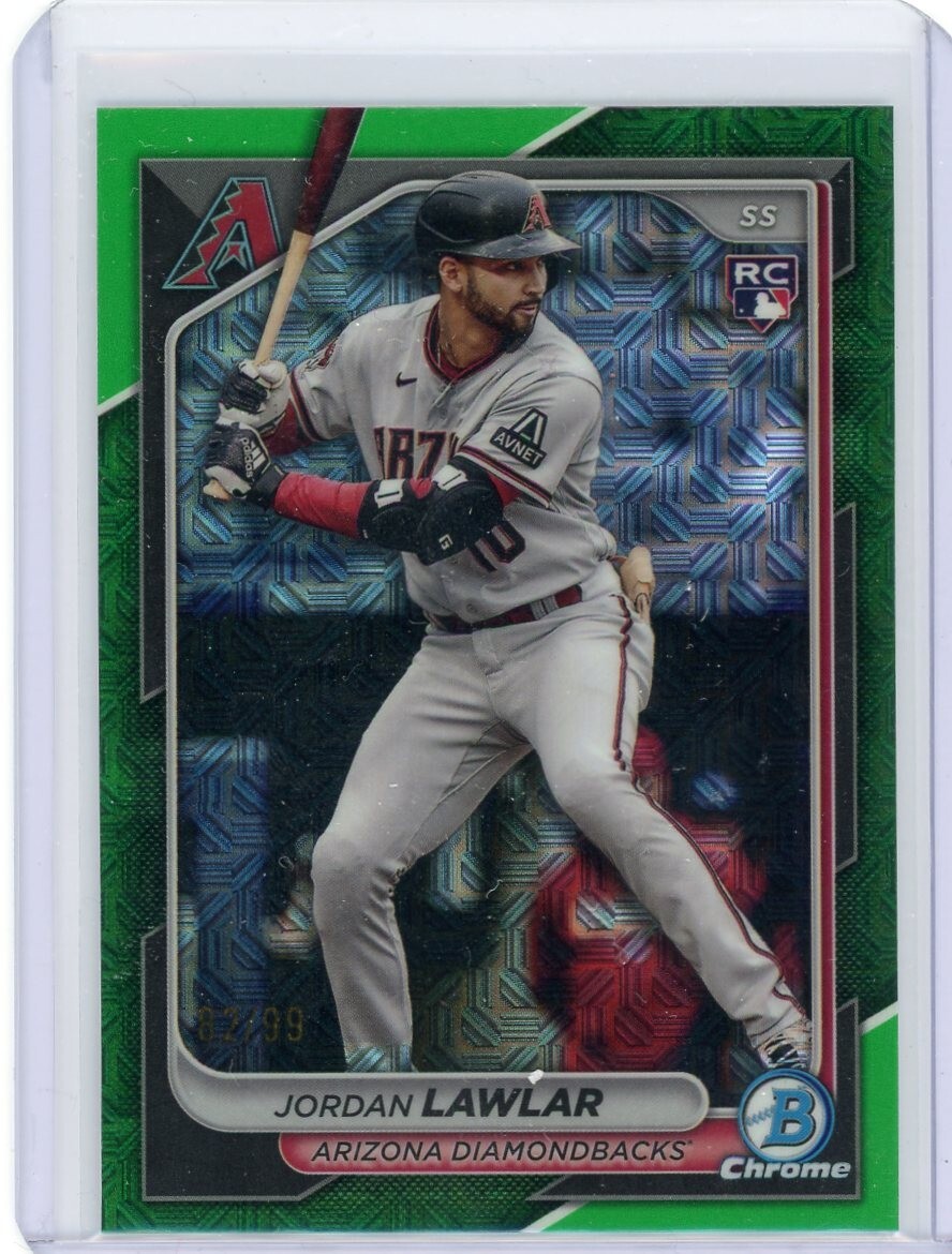 2024 Bowman Chrome Jordan Lawlar Mega Box Green Refractor RC #/99 #55