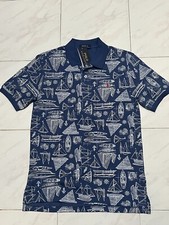 Polo Ralph Lauren Youth Boys Button Front Boats Sail Polo L 14-16 Blue