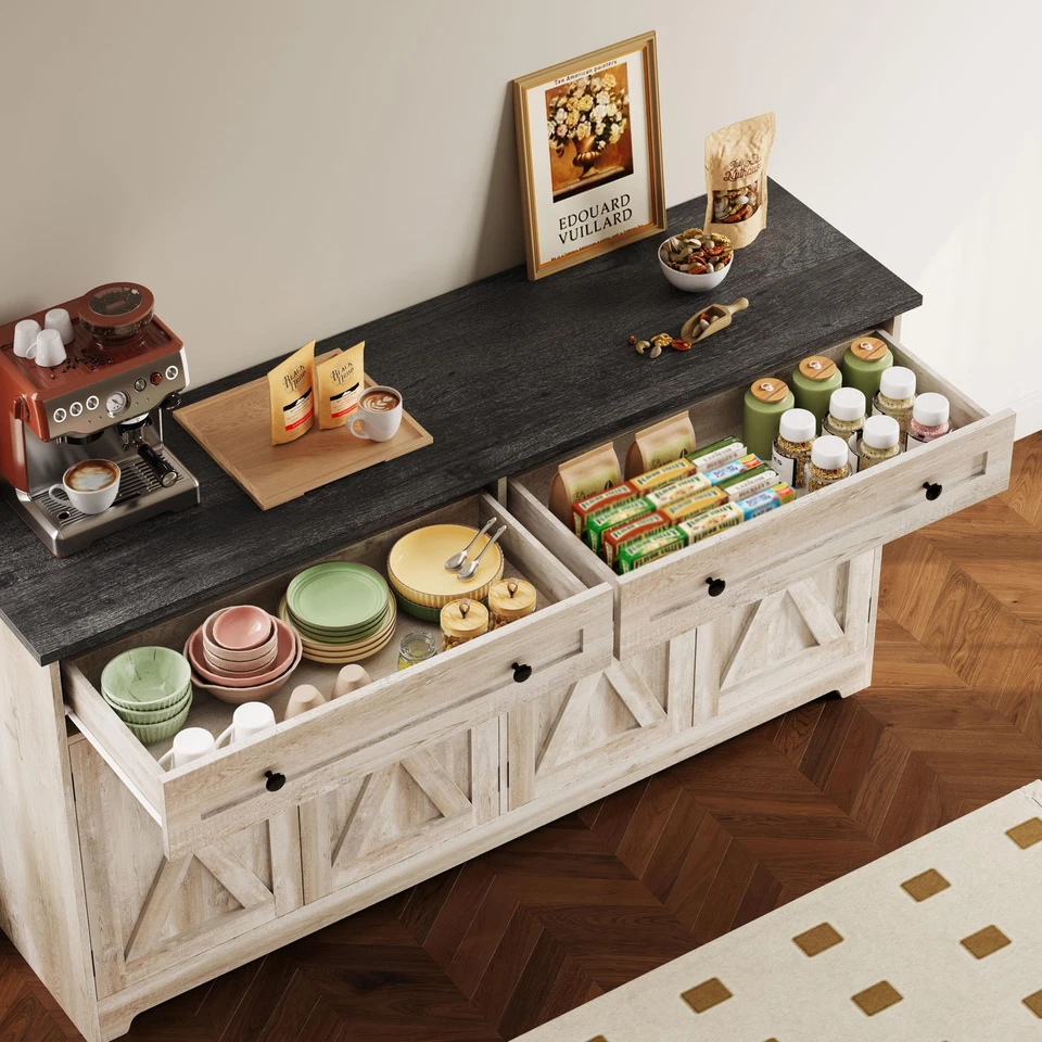 Armario Buffet con Almacenaje, Aparador Armario de Almacenamiento, Mueble de Cocina con... Foto 3 de 4