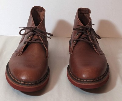 Vintage LL Bean Cursive Script Leather Chukka Ankle Boots Mens 11 C Crepe USA