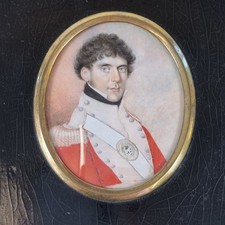 Antique 19thC Portrait Miniature Military Officer Lt Col J. T. Griffiths