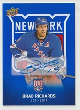 2025-26 UD NEW YORK RANGERS CENTENNIAL BLUE AUTO BRAD RICHARDS #78