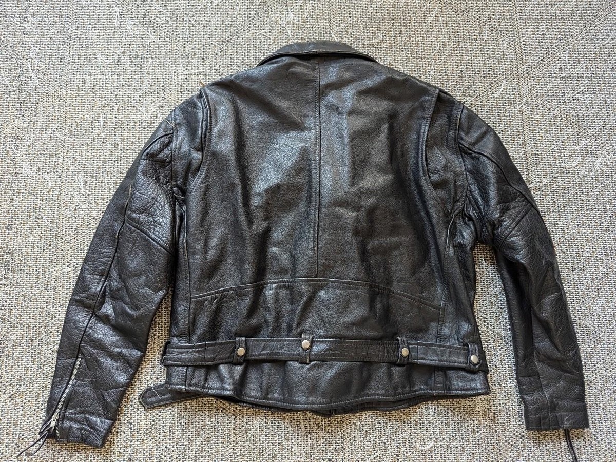 ヴィンテージ ブルゾン 70s 80s 90s XL 黒 ハーレー バイク vintage 1990s heavy duty MOTORCYCLE leather jacket 54-56