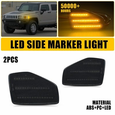 For Hummer H3 2006 07-2010 H3T 2009-2010 Smoked Amber LED Side Marker Lights EPY