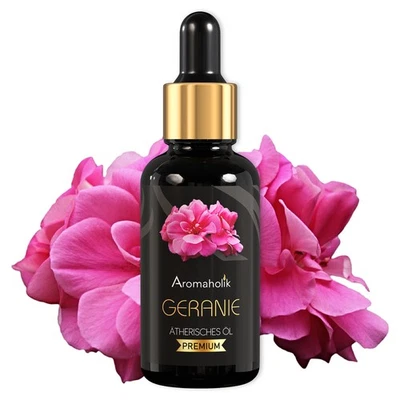 AROMAHOLIK Geraniumöl BIO 100% naturrein Ätherische Öle für Diffuser Geranium Essential Oil