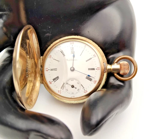 Antique Gold Pocket Watch Stunning Waltham Full Hunter 10K 10ct Gold -runs -AF