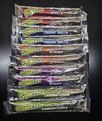 Sqwincher (266798) Electrolyte Replenishing Freezer Popsicles, Assorted 10-Pack