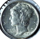 1945 S MERCURY DIME - 90% SILVER - 17.9 mm- 2.50 g - OVER $6 MELT VALUE - DM 021