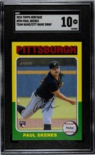 2024 Topps Heritage High Number Paul Skenes RC Team Name Variation SGC 10 GEM MT