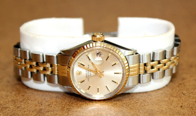 Rolex Oyster Perpetual Date SS/18k Champagne Dial Ladies Watch 69174 [095WEI]