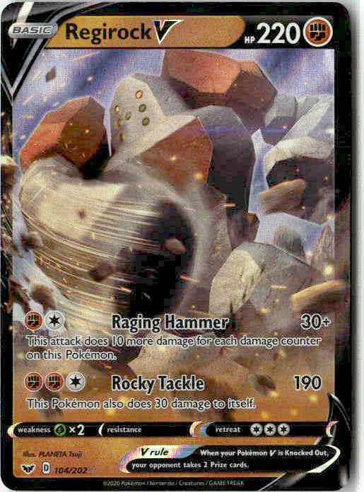 Regirock V Holo Ultra Rare SWSH01: Sword & Shield Base Set 104/202 NM