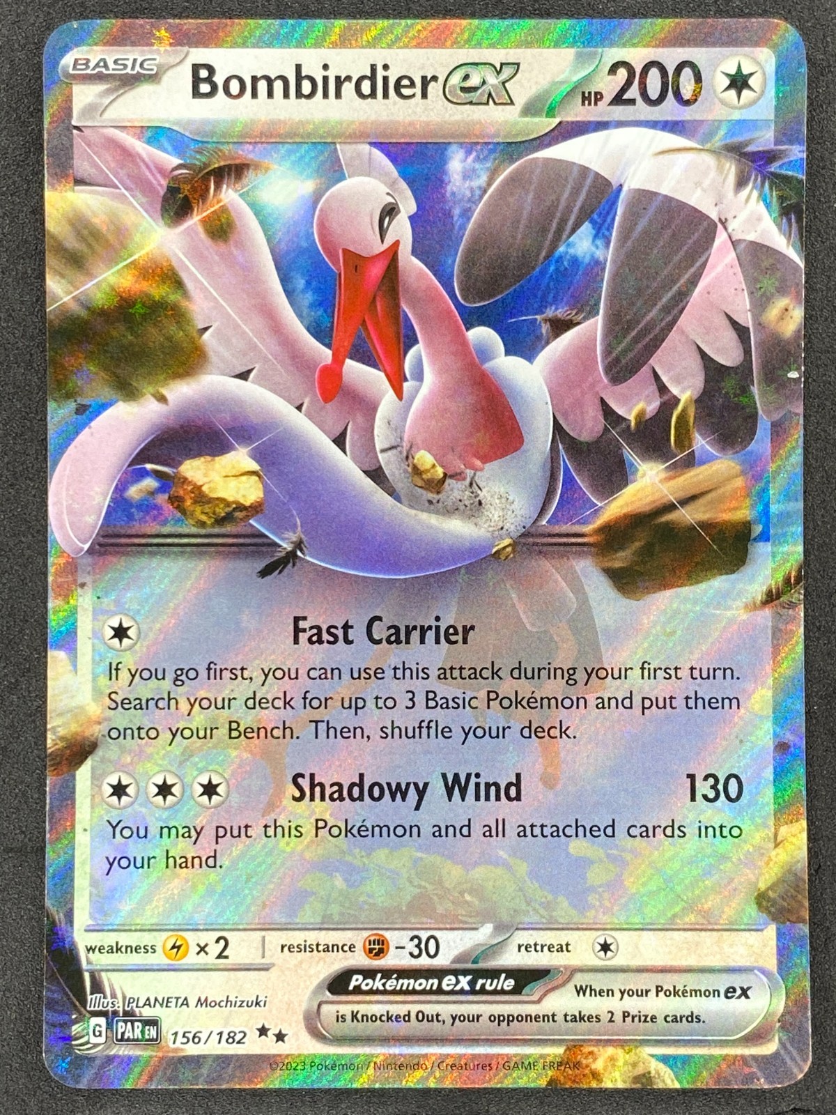 Pokémon Bombirdier ex 156/182 PAR Paradox Rift NM