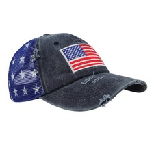 American Flag Baseball Cap USA Flag Adjustable Outdoor Sports Hats Embroidere...