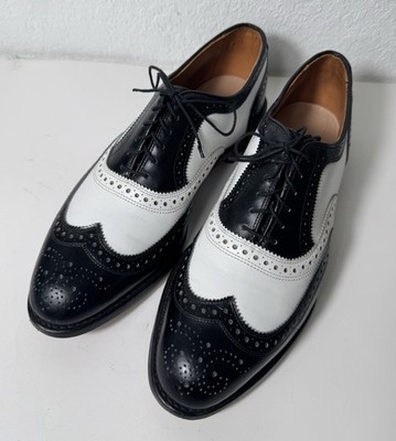 Allen Edmonds Broadstreet Spectator Wingtip Oxford Shoes Mens 11 D Black White