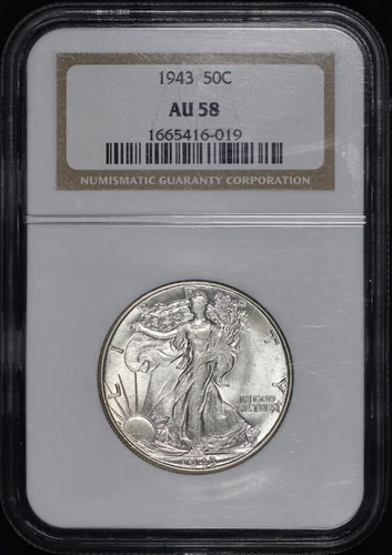 1943 Walking Liberty Half Dollar NGC AU-58