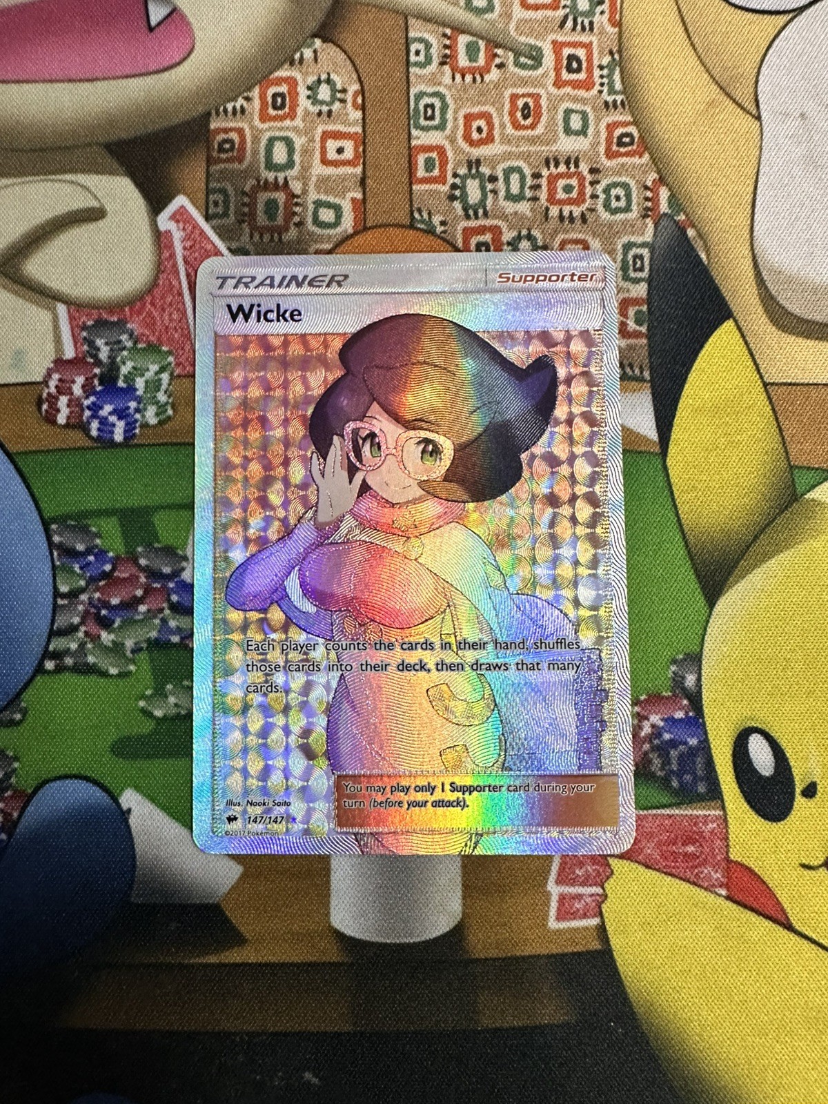 Wicke Full Art Trainer Ultra Rare 147/147 Burning Shadows NM
