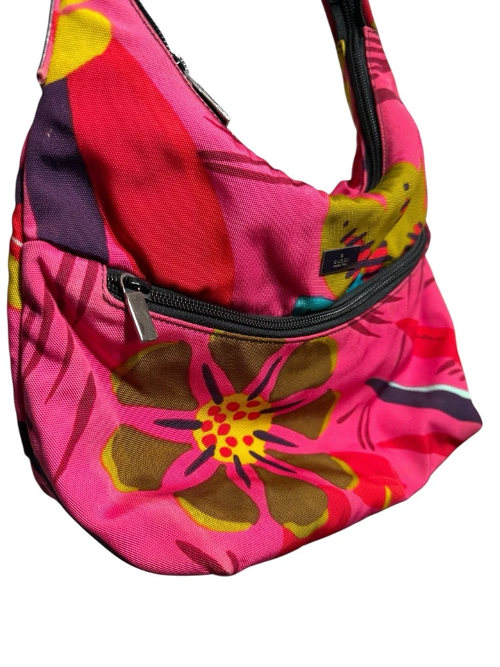 Bolso de Hombro Gucci by Tom Ford SS1999 Rosa Floral Nylon De Colección Foto 4 de 4