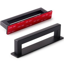 RVPEKUPE Adhesive Cabinet Handles Stick on Handle Overall Length 6", Black