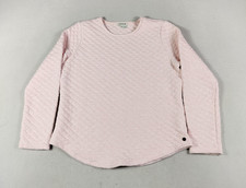 Orvis Sweater Womens Medium Pink Quilted Knit Long Sleeve Cabincore Cozycore