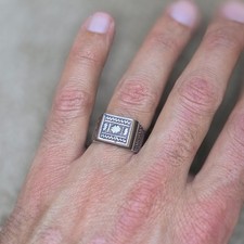 Tribal Touareg Berber Silver Ring   Traditional Amazigh Engraving   Handmade