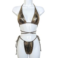 New Small Metallic Gold Fully Adjustable Biki...