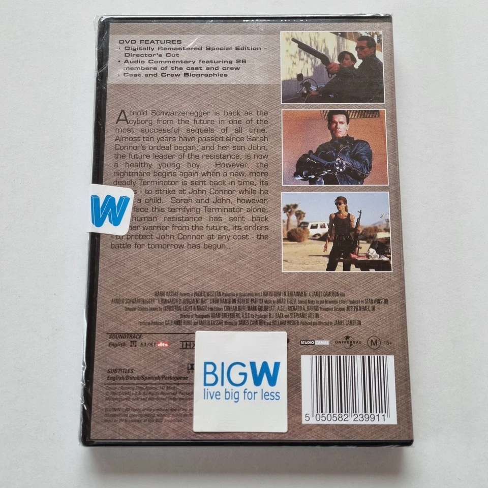 Terminator 2 - Judgment Day (DVD, 1991) PAL Region 4 (Arnold Schwarzenegger) NEW - Image 3 of 4
