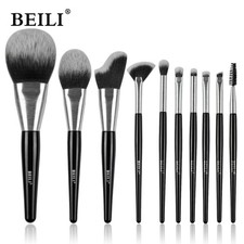 Makeup Brush Set 10 Piece Kabuki Synthetic Foundation Concealer Eyeshadow