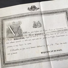 MEMENTO MORI - RIP - Beerdigung Bewertung 1847 Joseph Gobert Kleiderschneider