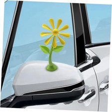 Sunflower Car Roof Decoration, 3D Cute Rearview Mirror Ornament, Yellow