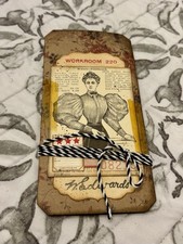 Handmade Junk Journal  Work Room  3 x 6  Ephemera With Room For Notes