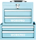 Portable 12.5" Metal Tool Box with Two Drawers - Compact Tool Chest