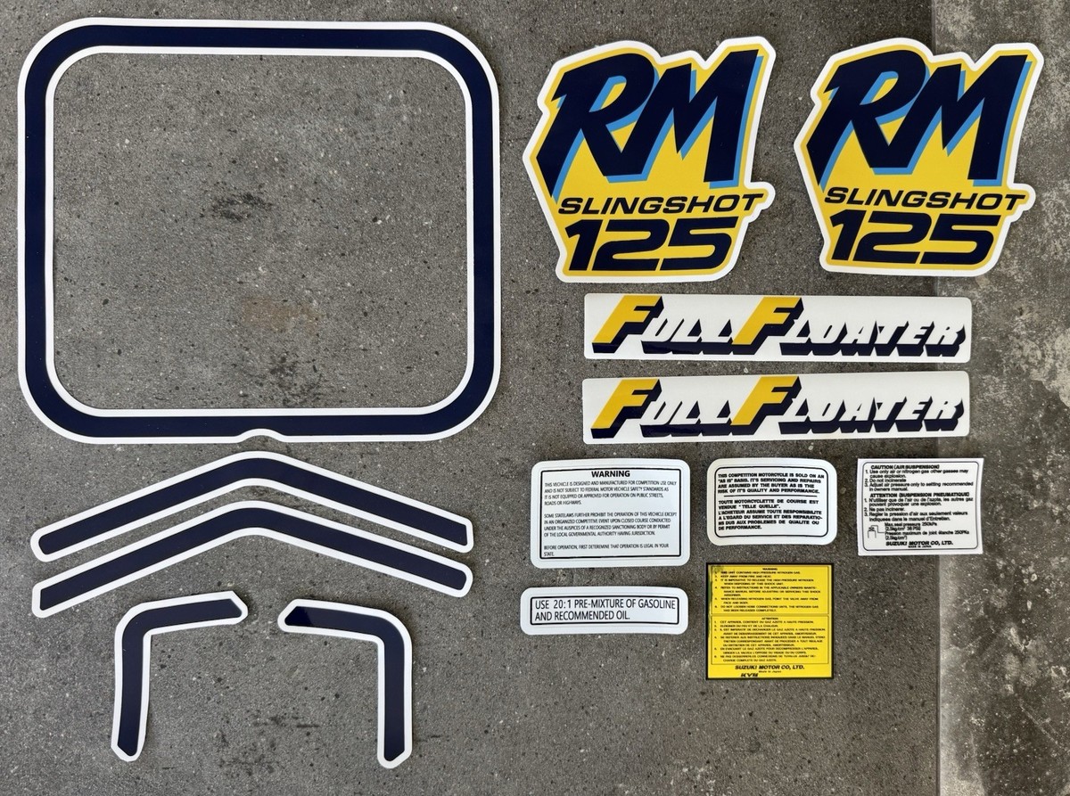 Suzuki RM125 1989 SLINGSHOT Graphics / Sticker Kit / Vintage