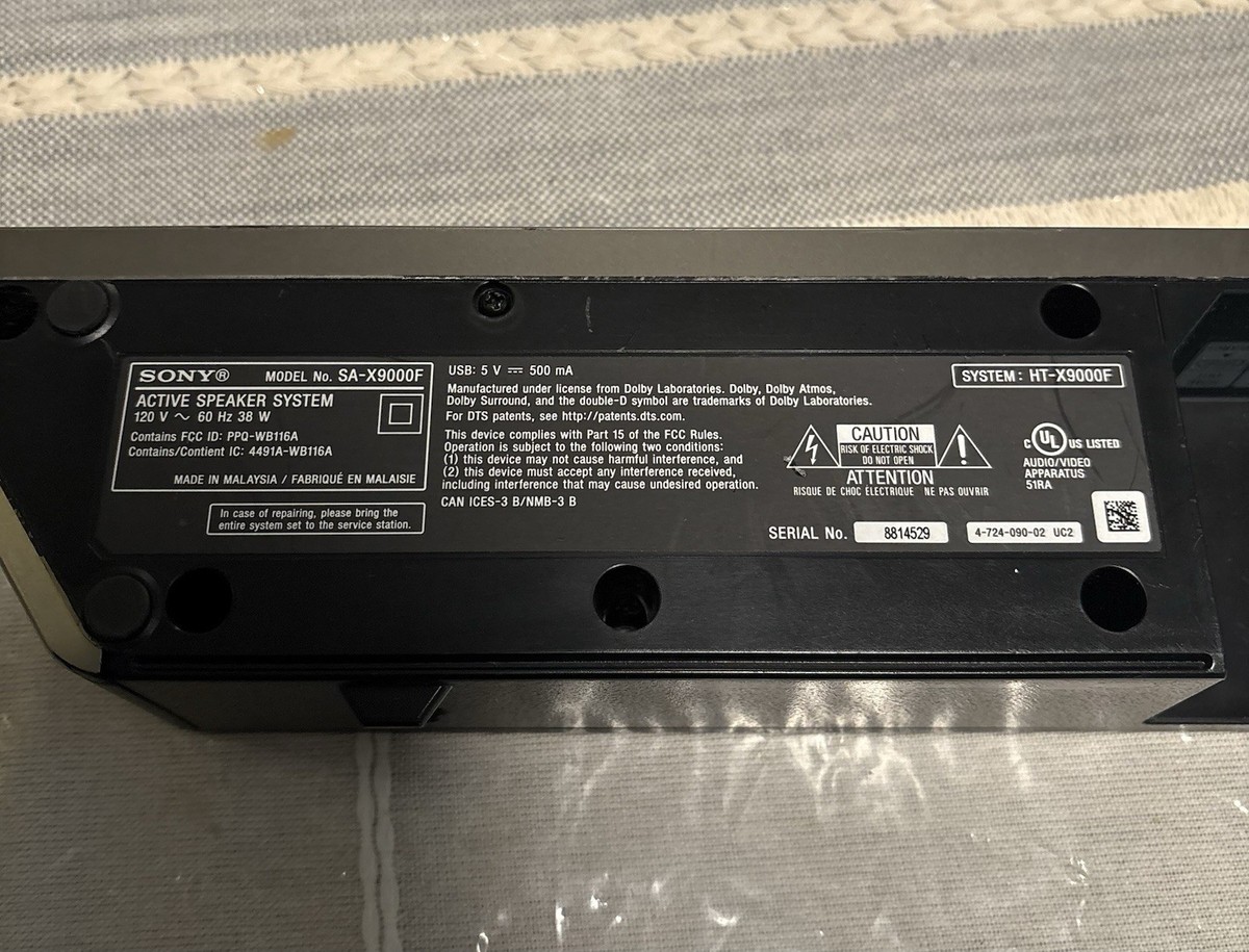 Sony SA-X9000F 2.1-Ch Bluetooth Soundbar | eBay